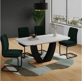 Stół jadalny biały/złoty dąb 120x80x77.4 fenaro