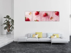 Obraz - Truskawki w bąbelkach (170x50 cm)