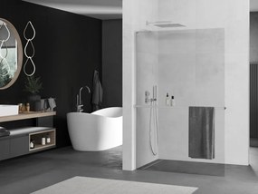 Mexen Kioto+ L ścianka prysznicowa z półką Walk-in 50 x 200 cm, transparent, chrom - 800-050-123-01-00