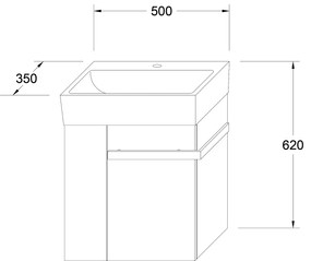 Szafka podumywalkowa Compact 500Możliwość wyboru koloru - do WC dla gości z umywalką