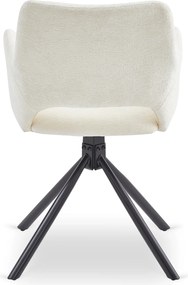 Krzesło Tapicerowane FLAV Kremowe Nowoczesne
