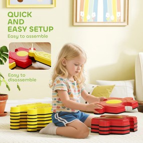AIYAPLAY Zestaw równoważni dla dzieci, dowolnie konfigurowalny, plastikowy, elastyczne elementy, Żółty+Czerwony