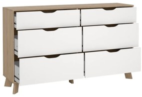 Biało-naturalna komoda w dekorze dębu 156x92x40 cm Ikast – Tvilum