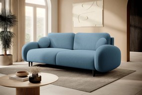 Masseno Sofa AGIO z funkcją spania i pojemnikiem na pościel, Rozkładana sofa - Niebieski, CASTEL 74