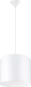 Biała lampa wisząca z okrągłym abażurem - 3D A653 W1-B25