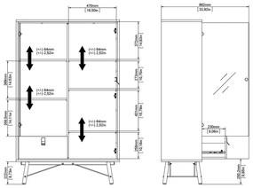 Witryna w dekorze dębu w naturalnym kolorze 102x162x40 cm Ry – Tvilum