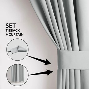 Jasnoszara zasłona zaciemniająca 140x270 cm Eyelets – Restilo