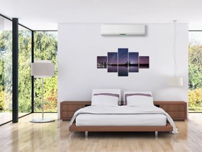 Obraz nocnego nieba z gwiazdami (125x70 cm)