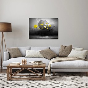 Obraz na szkle - żółte abstrakcyjne kule (70x50 cm)