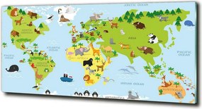 Foto obraz szkło hartowane Mapa zwierzęta