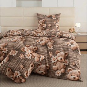 PrzytulneMieszkanie.pl PrzytulneMieszkanie.pl Pościel z mikrofibry SPRING BEAR brązowa Rozmiar pościeli: 70 x 80 cm | 140 x 200 cm