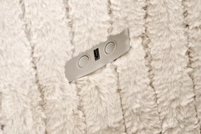 Fotel wypoczynkowy, obrotowy, elektrycznie rozkładany, bujany PEGAS beż