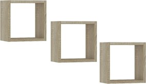 Zestaw 3 modułowych półek ściennych dąb sonoma R8-A33