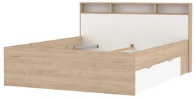Łóżko dwuosobowe w dekorze dębu ze schowkiem bez stelaża 160x200 cm Ikast – Tvilum
