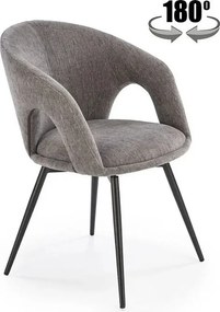 Krzesło tapicerowane K550 szare/czarne obracane