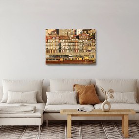 Obraz na szkle - Dzielnica Waterfront, Portugalia (70x50 cm)