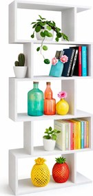 Biały regał z 5 półkami N0-H78