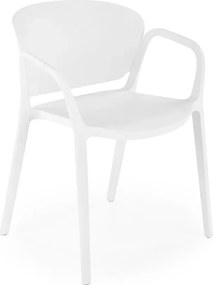 Białe minimalistyczne krzesło ogrodowe C1-C28