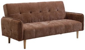 Kanapa rozkładana 3-osobowa z brązowej tkaniny SONIATA