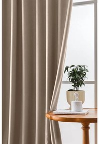 Jasno-beżowa zasłona zaciemniająca VELVET 140x250 cm Zawieszanie: Metalowe pierścienie