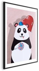 Plakat Panda z balonikiem 60x90 cm z ramą czarną z marginesem ARTGEIST B
