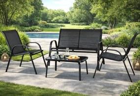 Mały zestaw mebli ogrodowych ze stolikiem Minnesota, czarny