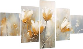 Obraz - Malowanie tulipanów (125x70 cm)