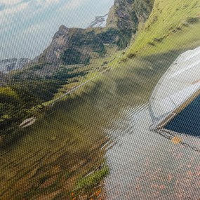 Obraz - Seealpsee, jezioro w Szwajcarii (z zegarem) (90x30 cm)
