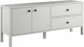 Stojak pod telewizor – 140 cm x 58 cm x 35 cm – Biały – Płyta wiórowa pokryta melaminą