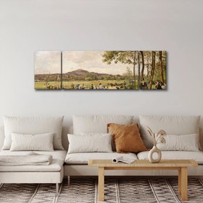 Obraz - French 19th Century, Race Course at Longchamps, reprodukcje (170x50 cm)