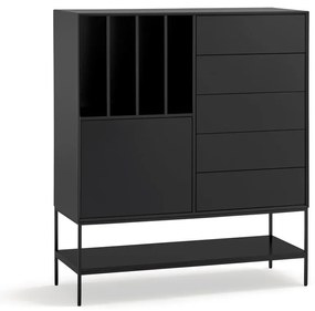 Czarna szafka 120x140x45 cm Platt – Teulat