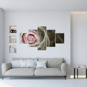 Obraz - Abstrakcyjny róż jasnoróżowy (125x70 cm)