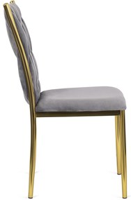 Zestaw Stół Okrągły SALLO 110 cm i 4 Krzesła Tapicerowane Plecione DAN Szare Glamour