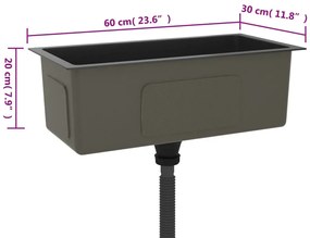 Prostokątny zlewozmywak w czarnym kolorze - Tapis 6X