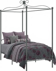 Szare pojedyncze łóżko metalowe 90x200 cm K4-M49