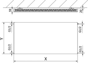 Mexen Flat CF11 grzejnik płytowy 600 x 600 mm, podłączenie boczne, 470 W, biały - W411F-060-060-00