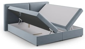 Jasnoniebieskie łóżko boxspring ze schowkiem 160x200 cm Arendal – Cosmopolitan Design