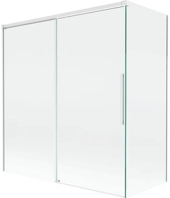 Mexen Rox parawan nawannowy 2-skrzydłowy rozsuwany 150 + 70 x 150 cm, transparent, biały - 8C9-150-070-20-00