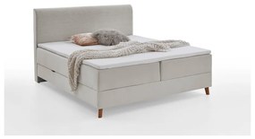 Beżowe łóżko boxspring ze schowkiem 180x200 cm Memphis − Meise Möbel