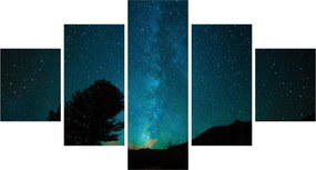 Obraz nocnego nieba z gwiazdami (125x70 cm)