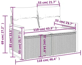 Sofa ogrodowa z szarymi poduszkami Lupuxi