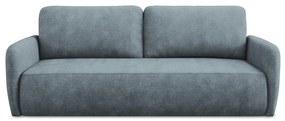 Szaroniebieska rozkładana sofa z tkaniny szenilowej ze schowkiem 218 cm Lilo – Makamii