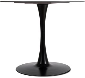 Stół Okrągły SANDER 90 cm Ceramiczny Czarny do Salonu Nowoczesny Loft