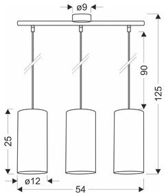 Jasnobrązowa lampa wisząca ø 12 cm Ballo – Candellux Lighting