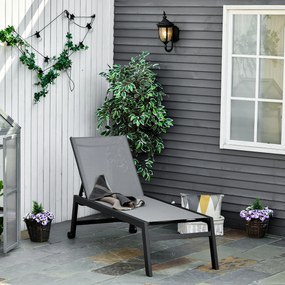 Praktyczna leżanka ogrodowa Outsunny z regulowanym oparciem