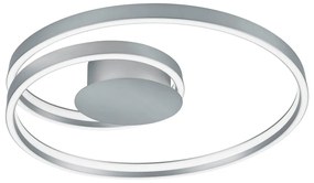 Szara lampa sufitowa LED ze sterowaniem głosowym/mobilną aplikacją i metalowym kloszem Ciola – CINQUE