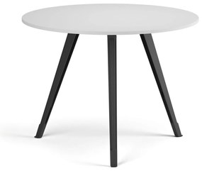 Stolik kawowy PRIMO ZEN, średnica 100 cm, czarna podstawa, biały