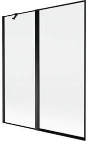 Mexen Mist parawan nawannowy 2-skrzydłowy lewy 140 x 150 cm, czarna ramka, czarny - 8A9-140-011-70-70-L