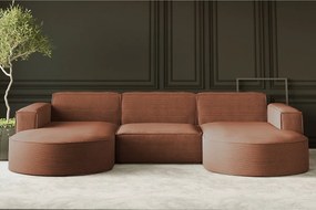 Narożnik Parma Studio U, do salonu, tkanina Poso, pomarańczowy (40)