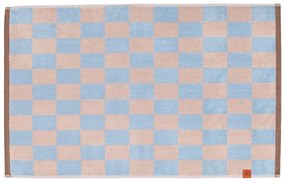 Niebiesko-różowy dywanik łazienkowy z bio bawełny 50x80 cm Retro – Mette Ditmer Denmark